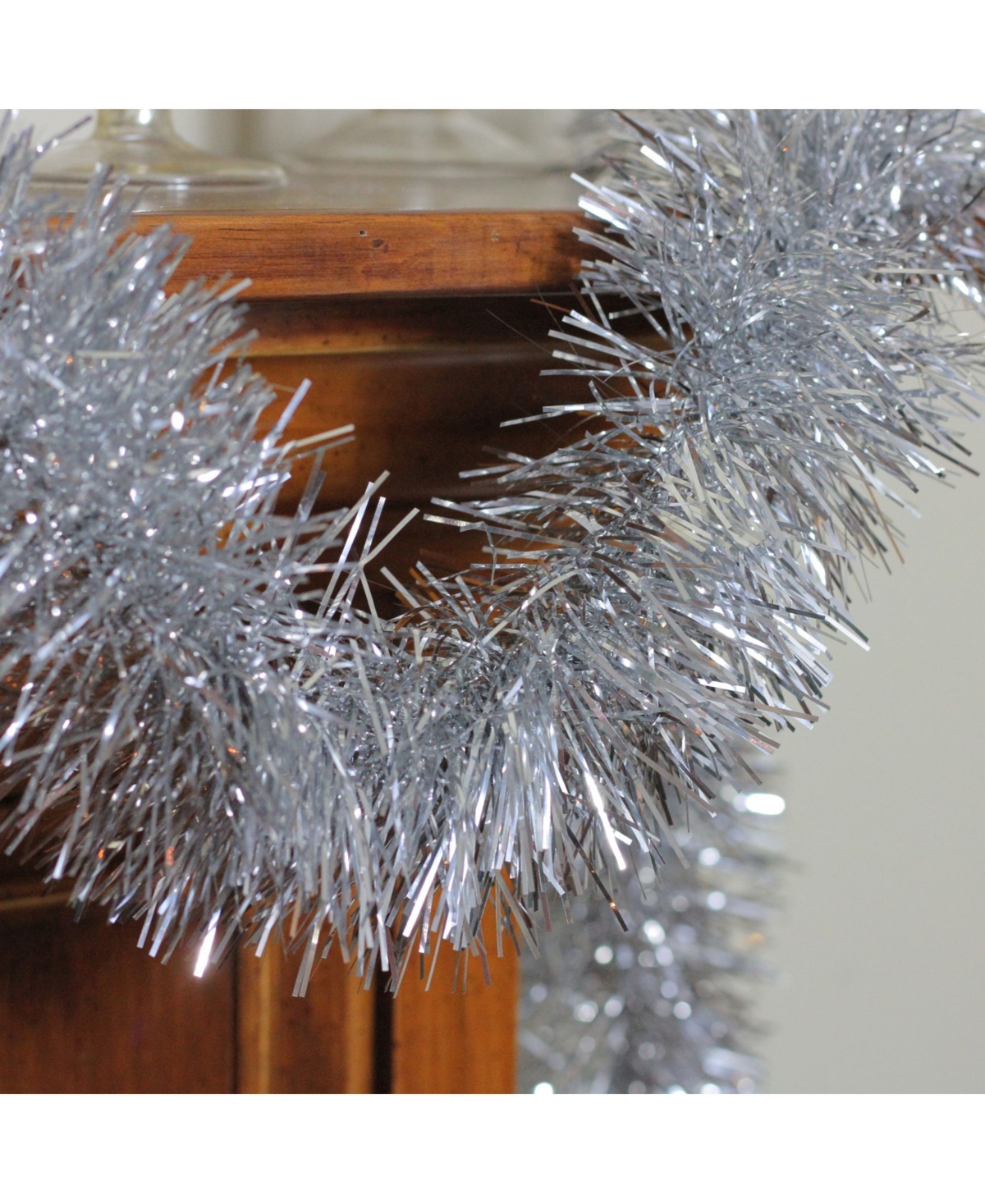 Northlight 50' Traditional Shiny6 Ply Christmas Foil Tinsel Garland - Unlit - Silver