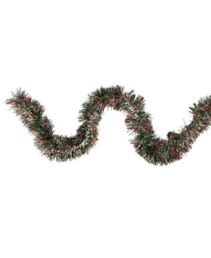 Northlight 50' Shiny Red Green And Silver Christmas Tinsel Garland