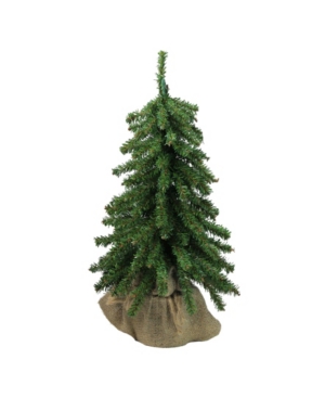 Northlight 15" Downswept Mini Village Pine Artificial Christmas Tree In Burlap Base In Green
