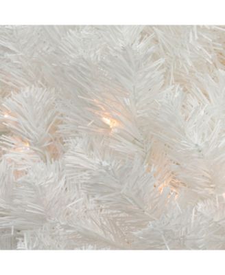 Pre-Lit Snow White Artificial Christmas Wreath - 24-Inch Clear Lights