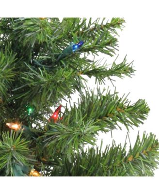 2' Pre-Lit Canadian Pine Artificial Christmas Tree - Multi Lights