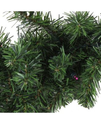 9'  Pre-Lit LED Canadian Pine Artificial Christmas Garland with Timer - Multi Lights