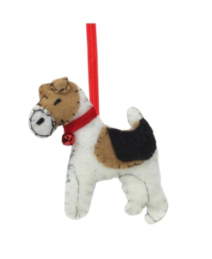 Northlight 5" Cream Black And Brown Dog Plush Christmas Ornament In Beige