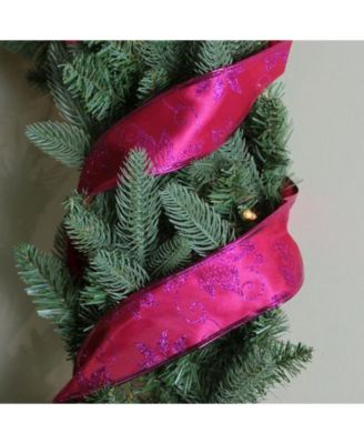 Shimmering Purple and Pink Solid Wired Christmas Craft Ribbon 2.5" x 10 Yards