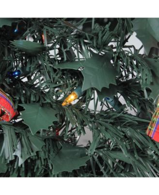 Northlight 6' Pre-Lit Gold and Red Plaid Decorated Pop-Up Artificial Christmas Tree - Multi Lights