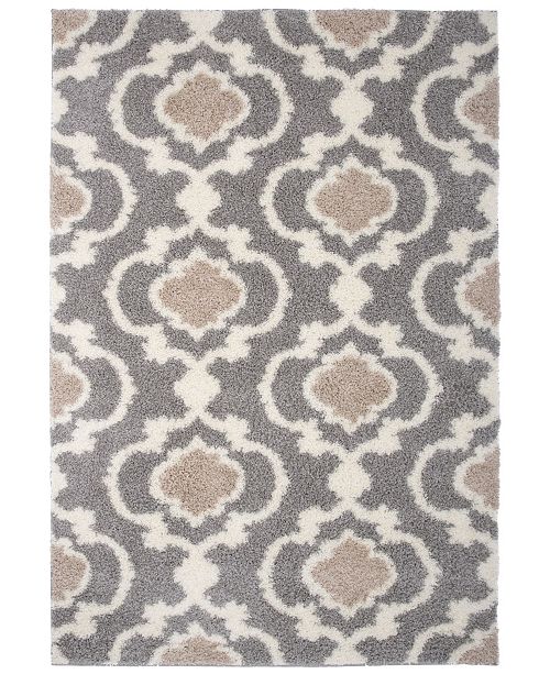 Main Street Rugs Home Bahia Shag Bas2525 Gray 5 3 X 7 3 Area Rug