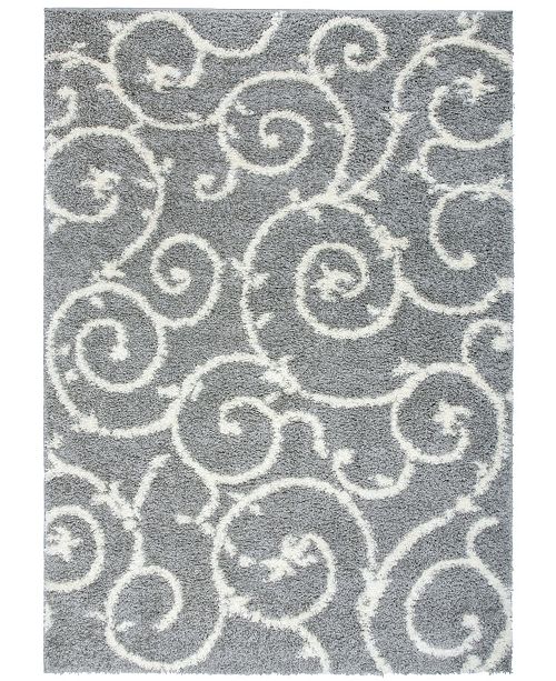 Main Street Rugs Bahia Shag Bas2323 Gray 9 X 12 Area Rug Reviews Rugs Macy S
