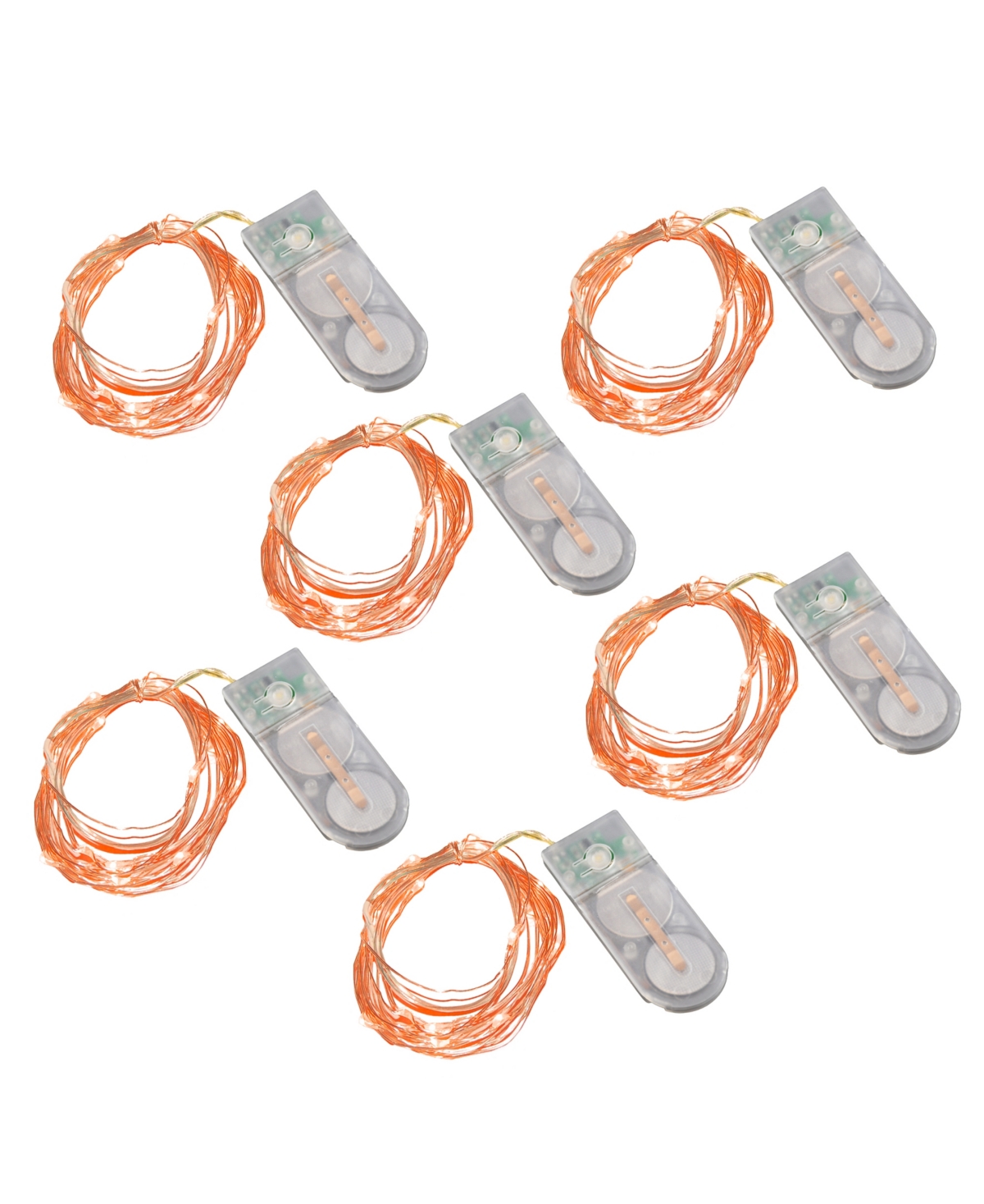 Jh Specialties Inc/lumabase Lumabase Battery Operated Fairy String Lights, Set Of 6 In Orange