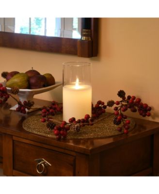 Lumabase 8" Battery Operated Realistic Flame LED Wax Candle in Glass Holder