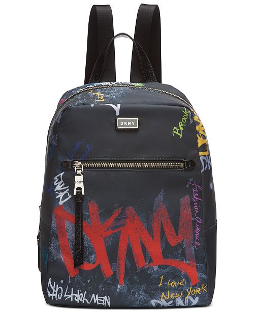 Dkny Gigi Nylon Graffiti Logo Backpack Created For Macy S Reviews Handbags Accessories Macy S