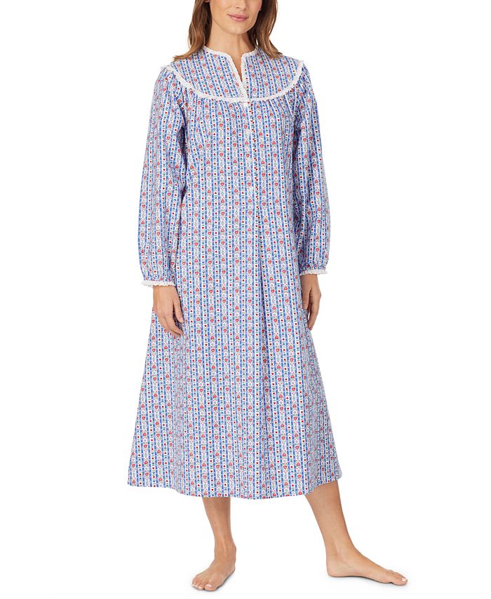 Lanz of Salzburg Cotton Lace-Trim Flannel Nightgown & Reviews - All ...
