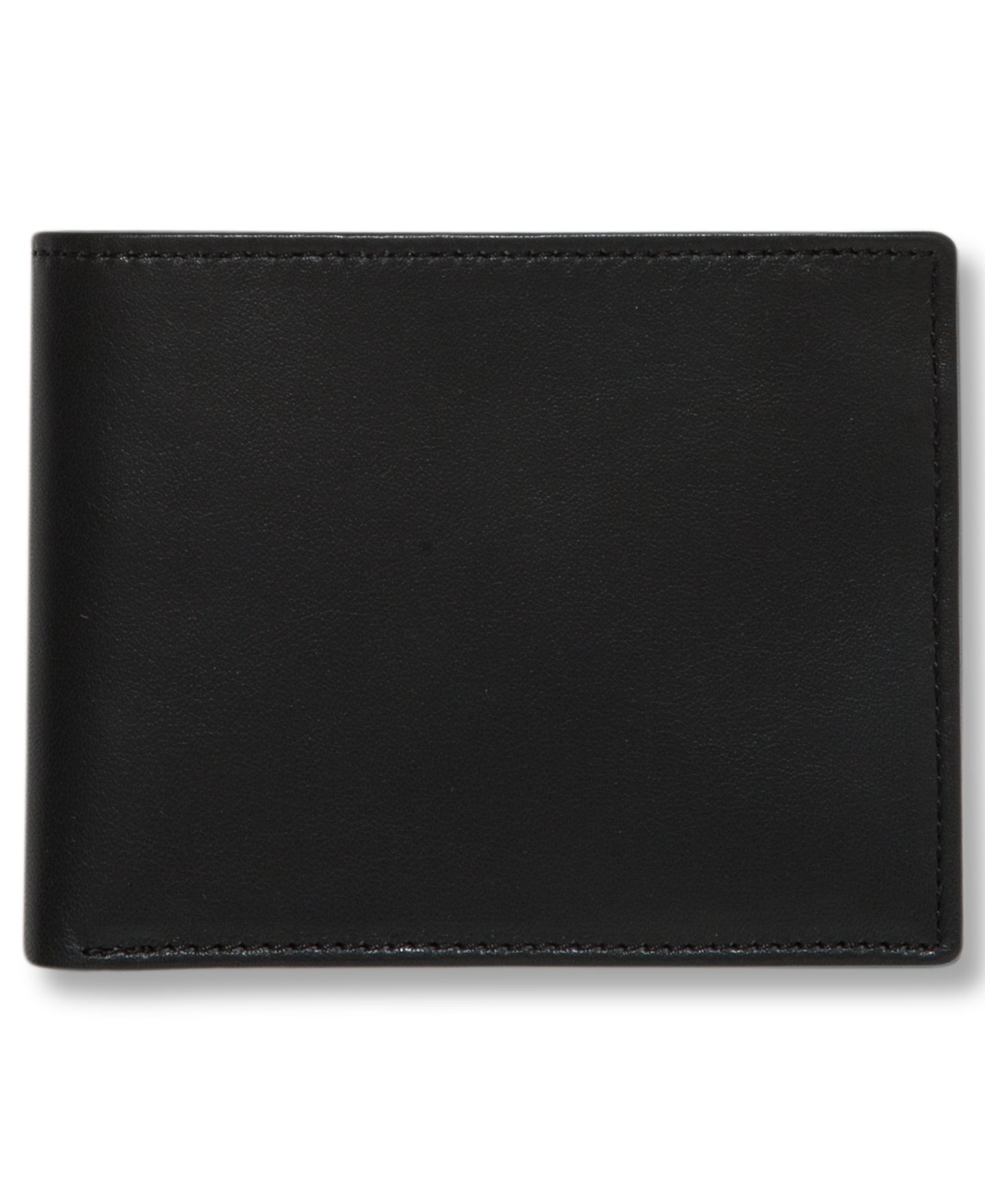 Мужской кошелёк Perry Ellis Portfolio Leather Super Slimfold Wallet, цвет: Чёрный — фото 1