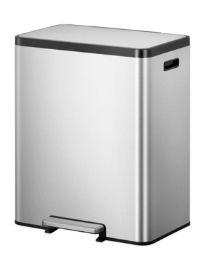 EKO EcoCasa II 36L+24L Dual Compartment Kitchen Recycle Trash Can, Stainless Steel Finish (B07S3DPJWR)