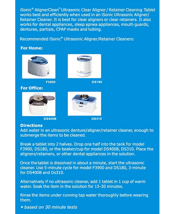 iSonic Alignerclean Ultrasonic Cleaning Tablet for Daily Cleaning Macy's
