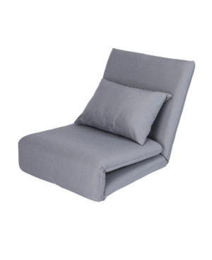 Loungie Relaxie Linen Adjustable Flip Chair In Gray