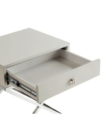 Gekko Lacquer Nightstand with Metal X-Legs