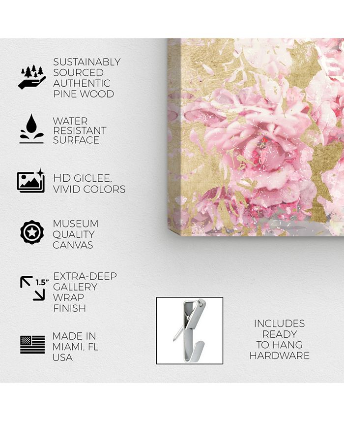 Oliver Gal Pink and Gold Camellias Canvas Art Collection - Macy's