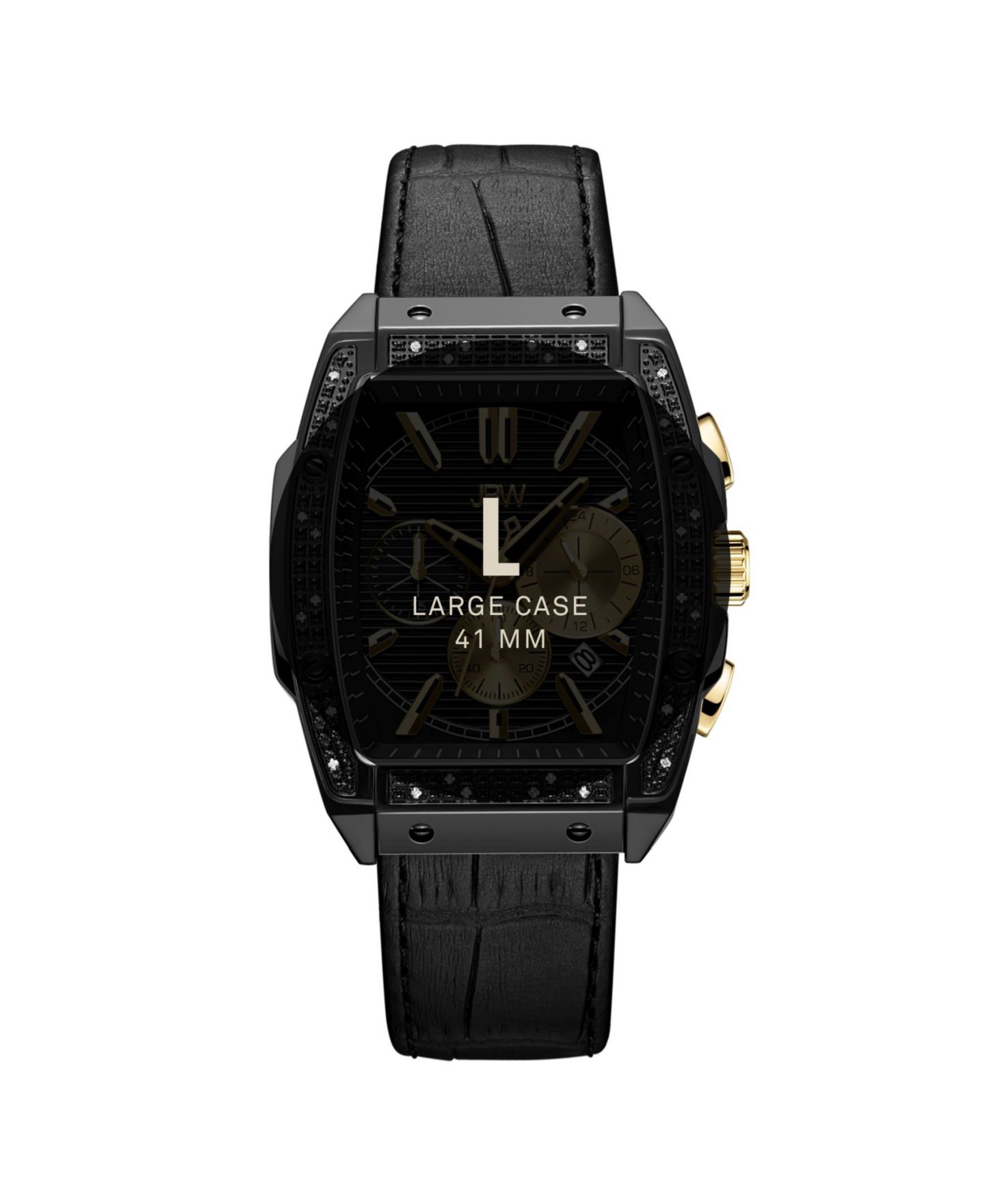 Мужские часы Jbw Echelon Diamond (1/4 ct. t.w.) Watch in Black Ion-plated Stainless Steel 41mm, цвет: Чёрный — фото 4