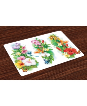 Ambesonne Watercolor Flower Place Mats Set of 4