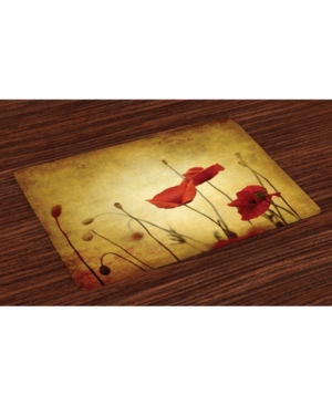 Ambesonne Poppy Place Mats Set of 4