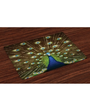 Ambesonne Peacock Place Mats Set of 4