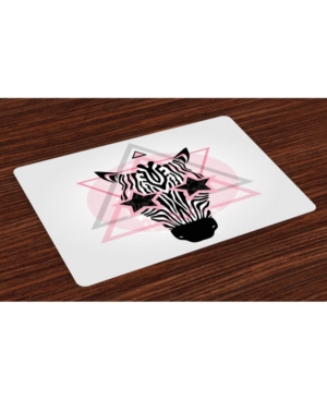Ambesonne Pink Zebra Place Mats Set of 4