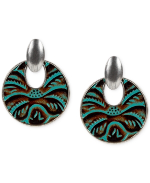 image of Patricia Nash Leather Doorknocker Earrings