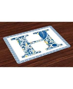 Ambesonne Letter H Place Mats Set of 4
