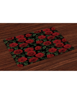 Ambesonne Rose Place Mats Set of 4