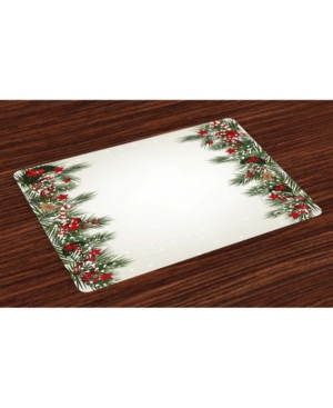 Ambesonne Christmas Place Mats Set of 4