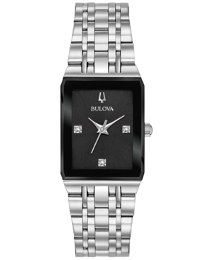 image of Bulova Women-s Futuro Diamond Accent Stainless Steel Bracelet Watch 21x32mm