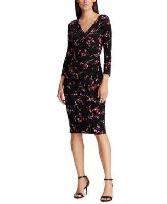 Lauren Ralph Lauren Floral Pleated Jersey Dress - Macy's