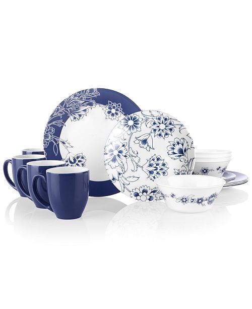 Corelle Boutique Indigo Blooms 16 Pc Dinnerware Set Reviews