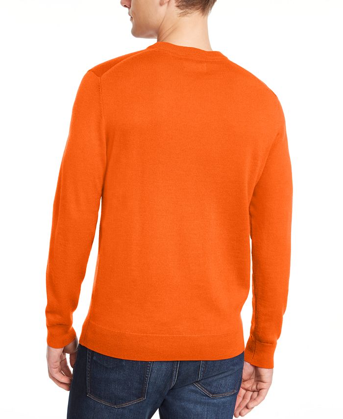 Club Room Men's Solid Crew Neck Merino Wool Blend Sweater, Created for ...