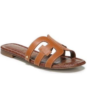 Sam Edelman Bay Womens Cut-out Slip On Slide Sandals In Saddle Leather