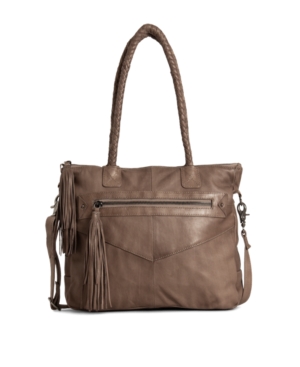 Day & Mood Etty Leather Satchel In Gray