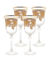 Jeanne Fitz Set of 2 Slant Collection Red Wine Glasses ,Gold