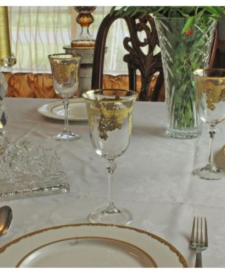 Embellished 24K Gold Crystal Water Glasses, Set of 4