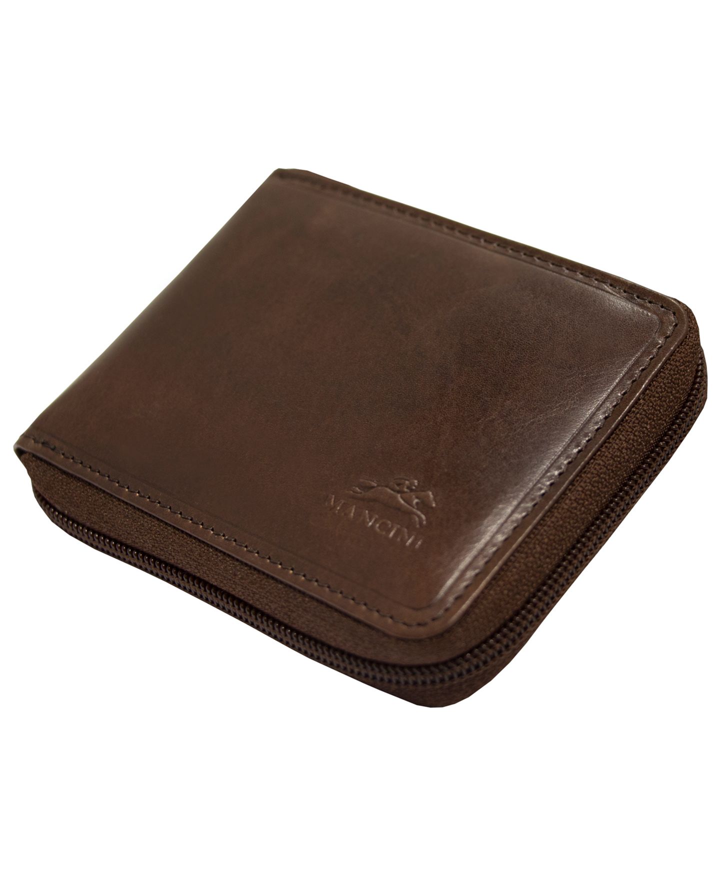 Мужской кошелёк Mancini Boulder Collection RFID Secure Zippered Wallet with Removable Passcase, цвет: Коричневый — фото 2