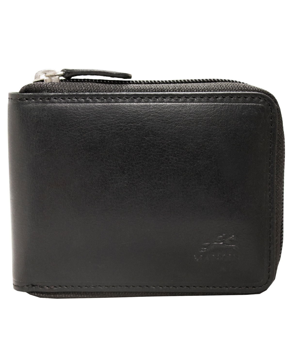 Men's Mancini Boulder Collection Rfid Secure Zippered Wallet with Removable Passcase - Black