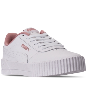 image of Puma Big Girls Carina Leather Casual Sneakers from Finish Line