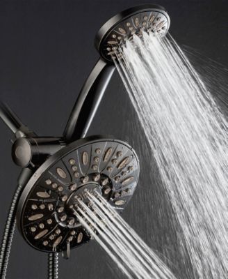 High-Pressure 48-Setting Dual Shower Head Combo with Extra-long 6 Foot Hose