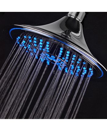 HotelSpa - Hotel Spa 8 Inch, 5-Setting Rainfall LED Shower Head with Color-Changing Temperature Sensor