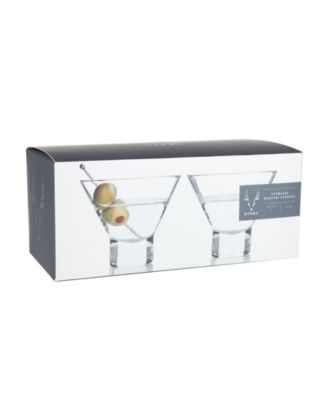 Heavy Base Crystal Martini Glasses, Set of 2, 7.5 Oz