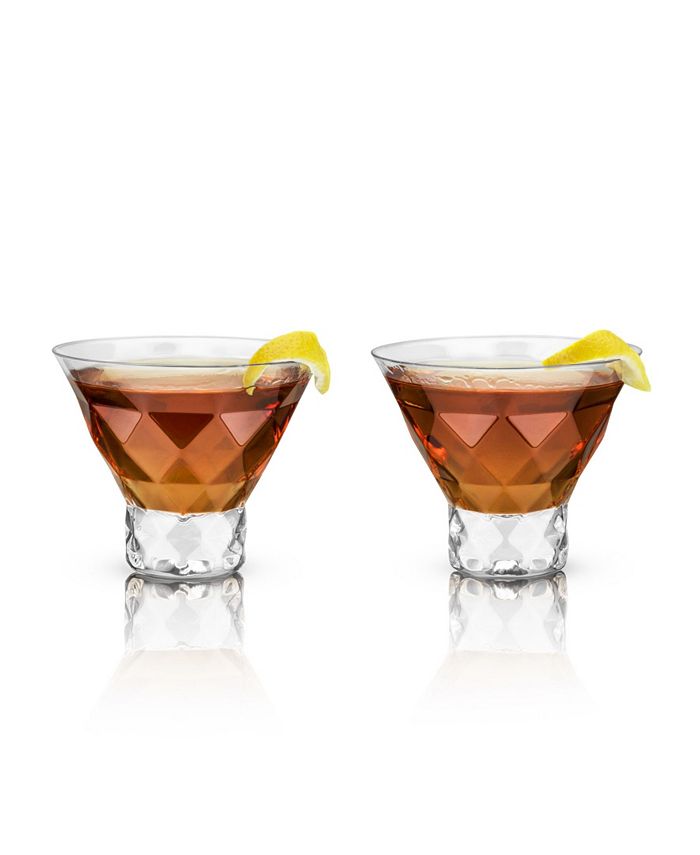 Viski Raye Gem Crystal Martini Glasses, Set of 2, 7.5 Oz Macy's