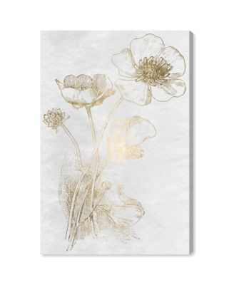 Poppy Sketch Gold Canvas Art, 24" x 36"