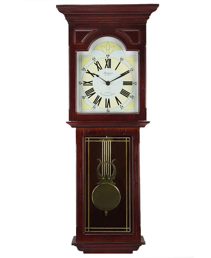 Bedford Clock Collection 23" Wall Clock with Pendulum and Chime Macy's