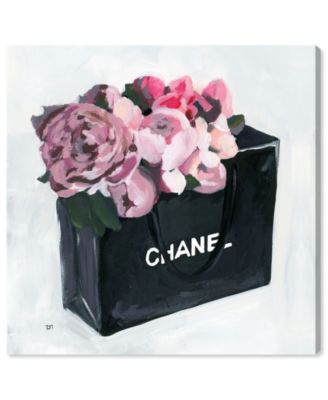 Fashion Bouquet Shopping Giclee Art Print on Gallery Wrap Canvas