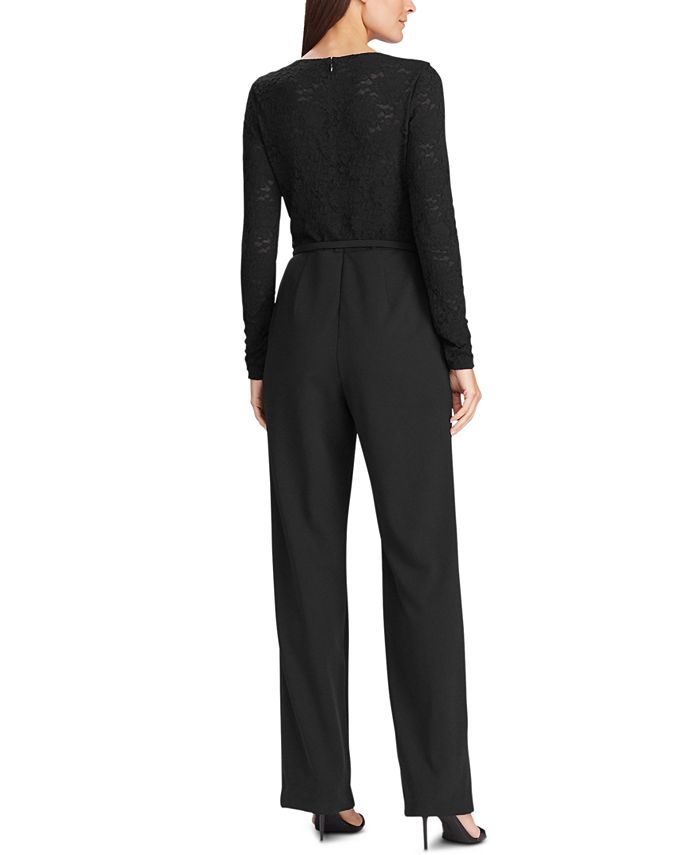 Lauren Ralph Lauren LacePanel Jersey Jumpsuit Macy's