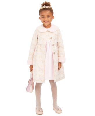 12 Month to 5 Year Infant,Toddler Girl's Fall Winter Faux Fur dress coat jacket 